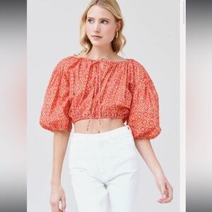 NEW CIAO LUCIA Women's Octavia Top‎ Sz XS in color orange /white